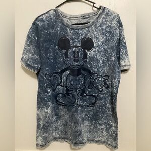 Blue Acid Wash Mickey Mouse Shirt